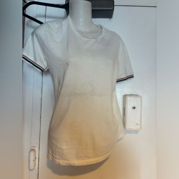 Gucci tee shirt logo top signature sleeves blouse top striped logo y2k designer - Picture 1 of 8